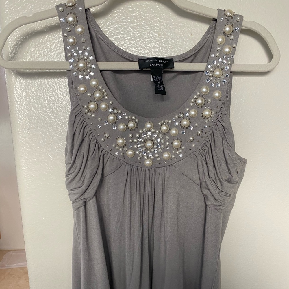 Grey Classy Pearl Top
